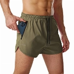 Suwangi Herren Sport Shorts Laufshorts Kurze Hose Schnell mit Innenslip Trocknend Sporthose mit Tasch Grün L