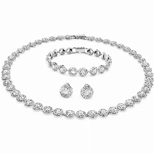 Swarovski Angelic Set, Rund, Weiss, Rhodiniert
