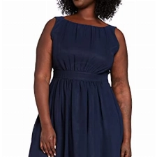 Swing Damen ärmelloses Cocktailkleid mit Raffungen, Mini, Einfarbig, Gr. 42, Blau (marine 300)