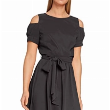 Swing Damen Chiffonkleid mit Cut-Outs an den Schultern , Schwarz (Black 100), Gr. 38