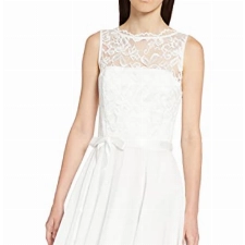 Swing Damen Cocktail Kleid mit floraler Spitze, Gr. 34, Elfenbein (elfenbein 9494)