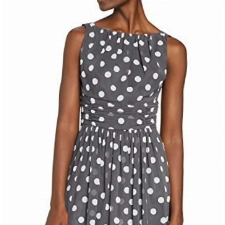 Swing Damen Cocktailkleid mit Polka-Dots, Midi, Gr. 38, Mehrfarbig (grey/white 1394)
