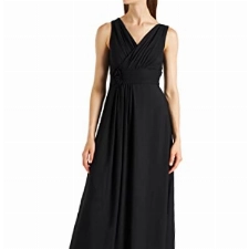 Swing Damen Maxi-Kleid mit Zierblume, Gr. 44, Schwarz (schwarz 100)