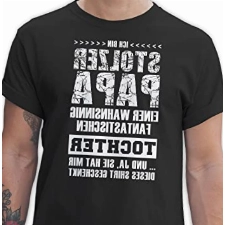 T-Shirt Herren - Geschenk zum Vatertag - Stolzer Papa Fantastischen Tochter - XL - Schwarz - Geschenke Fuer Papas Shirt Mann Tshirt fatertaggeschenke teschrt Man männer - L190