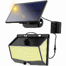 Tailcas Solarlampen für Außen, [4 Modi] 468 Leds Solarleuchte Aussen mit Bewegungsmelder, IP65 Wasserdichte, 270°Beleuchtungswinkel, Solar Wandleuchte mit 5m Kabel für Innenn und Aussen(1 Stück)