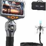 Teslong Endoskopkamera,210° Drehbar Endoskopkamera mit Licht, Endoskop 5.0 Zoll LCD-Bildschirm, Endoskopkamera beweglicher kopf, Inspektionskamera IP67 Wasserdichte Rohrkamera mit LED-Leuchten(6.2mm)