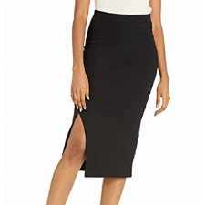 The Drop Damen Veronique Rock mit Schlitz, hohe Taille, Schwarz, XL