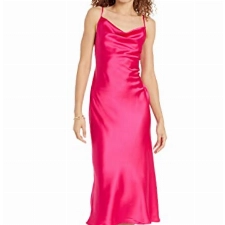 The Drop Slipkleid für Damen, Scarlett Schalkragen, Rosa (Hot Pink), XXS