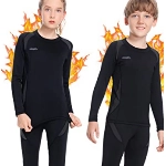 Thermounterwäsche Kinder, Funktionsunterwäsche Junge Skiunterwäsche Mädchen Winter atmungsaktiv Thermowäsche Set Warm Weich Funktionswäsche Thermo Unterwäsche Thermounterhemd für Kinder Grau M