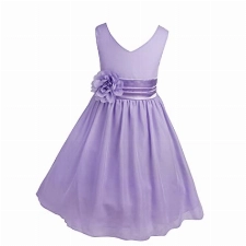 TiaoBug Kinder Mädchen Kleid Festlich Blumen-mädchen Chiffon Kleid Prinzessin Party Kleid Hochzeit Festzug 92-164 Lavender 116