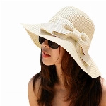 TININNA Damen Faltbare Sonnenhut Strandhut Sommerhut Sommer Hut Damen Sonnenhuete Strand Huete Kappe Sandstrand Sonnenhüte Strohhut Beige EINWEG Verpackung