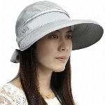 TININNA Faltbare Leicht Sonnenhut Strandhut Sommerhut Sommer Hut Damen Sonnenhuete Strand Huete Kappe grau EINWEG Verpackung