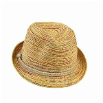 Tinksky Frauen Panama-Strohhut-Kappe Fedora-Hut Bunte gestreifte faltbare Sun-Kappe Bohemia Strand-Sommer