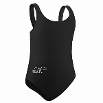 TIZAX Einteiliger Badeanzug für Mädchen Kinder Racerback Sport Schwimmanzug Schwarz 13-14 Jahre 164