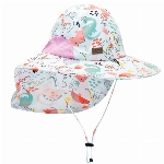 TOLOYE Mädchen Sonnenhut Mädchen Mütze,TOLOYE Baby Kleinkinder Sonnenhut mit Nackenschutz UV Schutz 50+, Verstellbarer Breite Krempe Dinosaurier Sommermütze Fischerhut Strandhut（M）