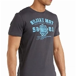 TOM TAILOR Herren T-Shirt mit Logoprint 1008637, 10899 - Tarmac Grey, L