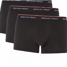 Tommy Hilfiger Herren 3er Pack Boxershorts Low Rise Trunks Baumwolle, Schwarz (Black), XXL