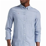 Tommy Hilfiger Herren TJM Slim Stretch Oxford T-Shirt, Marineblau (Twilight Navy), M