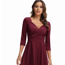 trägerkleid Knielang Retro Kleid a Linie Damen Festliche Kleider Spitze Swing Kleid CL646-2 XL