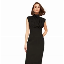 TRENDYOL Frau Midi Basic Slim Fit Webstoff Kleid