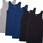 TUUHAW Unterhemd Herren Tank Top 5er Pack gekämmte Feinripp Baumwolle Weitere Farben alle Größen Schwarz Marine Grau 4XL
