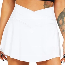 TZLDN Tennis Skort - Damen Sport Rock mit Shorts Laufrock Minirock Tennisrock Hosenrock Sommerrock Skirt Outdoor Workout Running A02 Weiß S