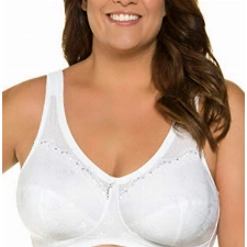 Ulla Popken Damen große Größen Übergrößen Plus Size Entlastungs-BH Kelly, ohne Bügel, Spitze weiß 110E 659343209-110E
