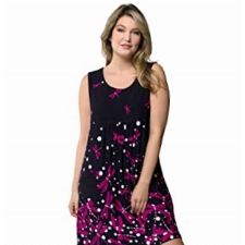 Ulla Popken Damen Jersey Libellendruck Kleid, dunkler Flieder, 50/52