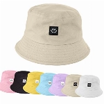 UMIPUBO Fischerhut Bucket Hat Smile Herren Damen Bunt,Sonnenhut Sommerhut Bestickte Fischerhüte,Blumendruck Früchte Druck Mütze,Freizeithut Anglerhut Unisex Hüte(Smile - beige)