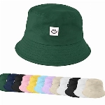 UMIPUBO Fischerhut Bucket Hat Smile Herren Damen Bunt,Sonnenhut Sommerhut Bestickte Fischerhüte,Blumendruck Früchte Druck Mütze,Freizeithut Anglerhut Unisex Hüte (Smile - Grün)