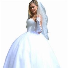 Unbekannt NEU Prinzessin Kristall Brautkleid Hochzeitskleid 34 36 38 40 42 44 46 48 50 Braut Kleid (42, Weiß)
