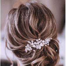Unicra Silberhochzeit Kristall Haar Reben Blume Blatt Kopfschmuck Hochzeit Haarschmuck für die Braut (Silber)