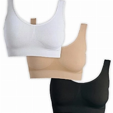 UnsichtBra Bustier Damen BH ohne Buegel | 3er Set Wohlfühl Bustiers Tops | Bügelloser Soft Bra | Schlaf Still Sport Crop Top Büstier schwarz, weiß, beige (wellbra_swh)(3XL)