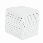 URAQT Stoff Taschentücher Herren, 12 Stück Baumwolle Herrentaschentücher Stofftaschentuch, Traditionelle Männertaschentücher Handkerchief, 38cm x 38cm Weiß