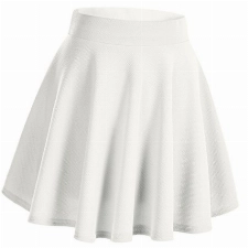 Urbancoco Damen Mädchen Basic Solid vielseitige dehnbaren informell Mini Skater Rock (weiß, S)