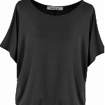 Van Der Rich ® - Oversize T-Shirt mit Fledermausärme (Made in Italy) - Damen(Schwarz, L)