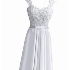 Vantexi Frauen Chiffon Lange Formal Abendkleider Ballkleid Abschlussball Kleider Weiß Größe 58