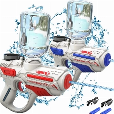 VATOS Elektrische Wasserpistole für Kinder Erwachsene, 2 Stück Wiederaufladbare Wasserpistolen, 26FT Automatische Fastfill Wasser Gun Spielzeug für Jungen Mädchen Sommer im Freien Schwimmbad Strand