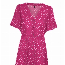 VERO MODA VMALBA SS Short Dress WVN NOOS, Pink Yarrow/Aop:laura