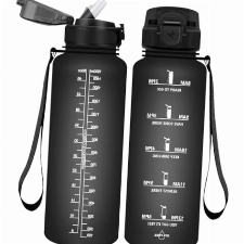 Vikaster 1.5l Trinkflasche kohlensäure geeignet, BPA-frei 1500ml Auslaufsicher Kunststoff Wasserflasche, Große trinkflasche für Yoga, Fitness, Reisen, Outdoor