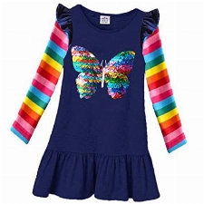 VIKITA Mädchen Kleider Sommer Baumwolle Kinder Kleid EINWEG LH5880 6T
