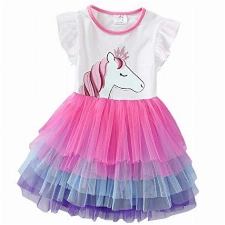 VIKITA Mädchen Kleider Sommerkleid Blume Baumwolle Lässige Kinderkleidung Gr.92-128 Sh4590 6T