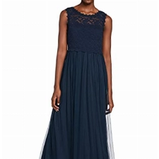 Vila Damen Vilynnea Maxi Dress - Noos Partykleid, Blau (Total Eclipse), 44 EU