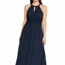Vila Damen Vimilina Halterneck Maxi Dress - Noos Kleid, Total Eclipse, 40 EU