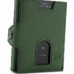 VON HEESEN Slim Wallet mit Münzfach & RFID Schutz - Leder Geldbörse Herren klein - Mini Geldbeutel Damen Portmonee - Kartenetui Echtleder Karten Portemonnaie - Kreditkartenetui Grün