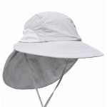 WANYING Unisex Sonnenhut Breit Krempe mit Klappe Nackenschutz UV 50+ Outdoor Eimer Hut für Baseball, Fishing, Hiking, Strand, Gartenarbeit Sommerhut Hellgrau