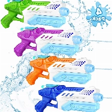 Wasserpistole für Kinder Erwachsene - 4 Stück Wasserpistole mit großer Reichweite Super Wasser Blaster Soaker Wasserspritzpistole Sommer Schwimmbad Pool Strand Wasserschlacht Spielzeug