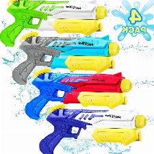 Wasserpistole für Kinder Erwachsene 4er Wasserspritzpistole mit 10 Meter großer Reichweite Super Wasser Soaker Wasserspielzeug Sommer Schwimmbad Strand Outdoor Spaß Wasserschlacht Spielzeug