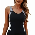 Wayleb Badeanzug Damen Bauchweg Einteiliger Bademode Wettkampf Schwimmanzug mit Racerback Sport Push Up Surfen Am Strandpool