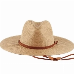 WHB Sonnenhüte Unisex Damen Herren Panamahut Stroh Breite Krempe Strohhüte Verstellbare Strandmütze UV Schutz Schlapphut Safari Hut Sommer Strand Upf50+ (Khaki,one Size)